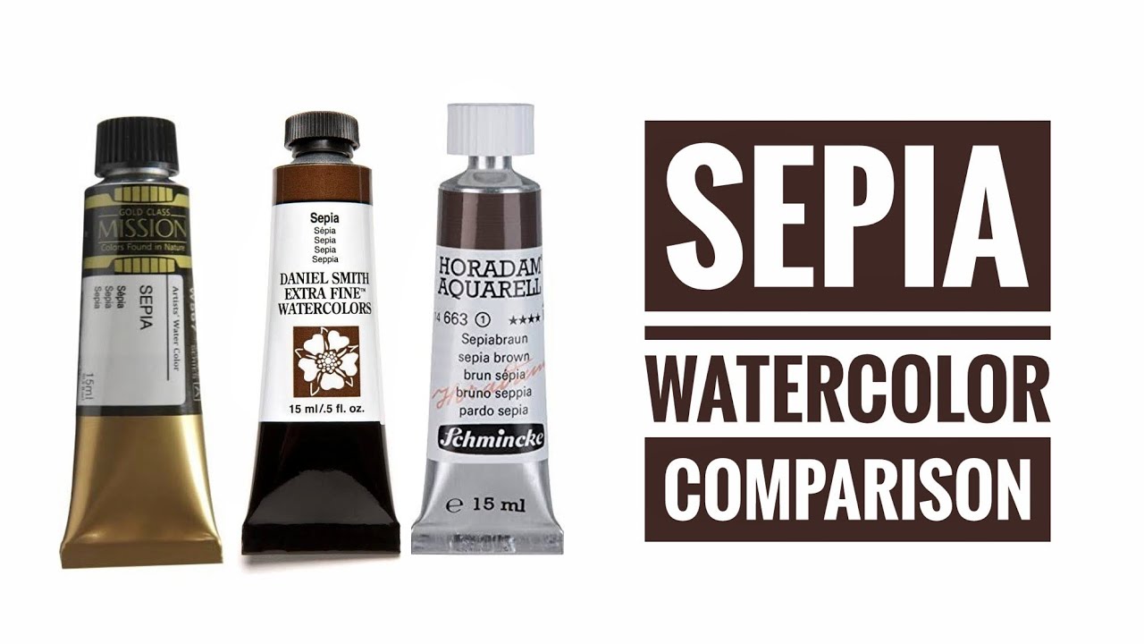 Sepia Watercolor Comparison - Daniel Smith - Schmincke - Mijello - Cotman