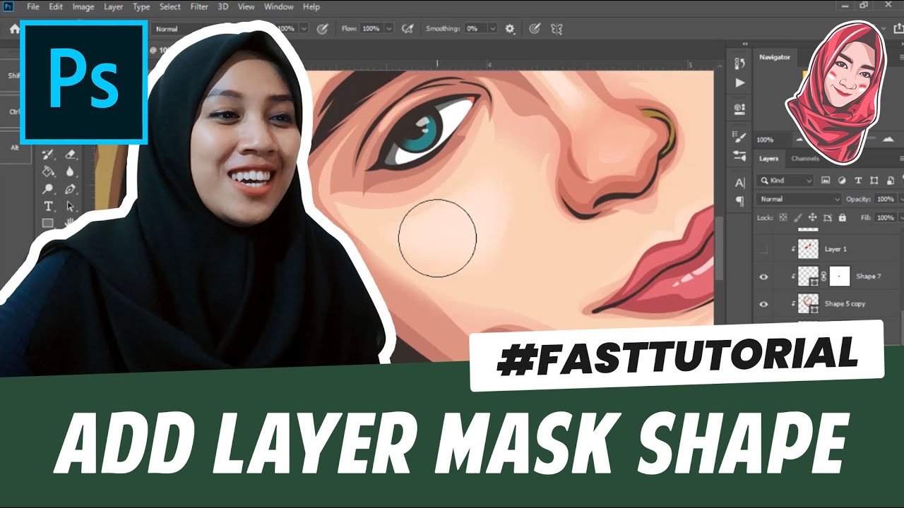Cara Add Layer Mask di Adobe Photoshop untuk Menghaluskan Layer Wajah Vector #FASTTUTORIAL
