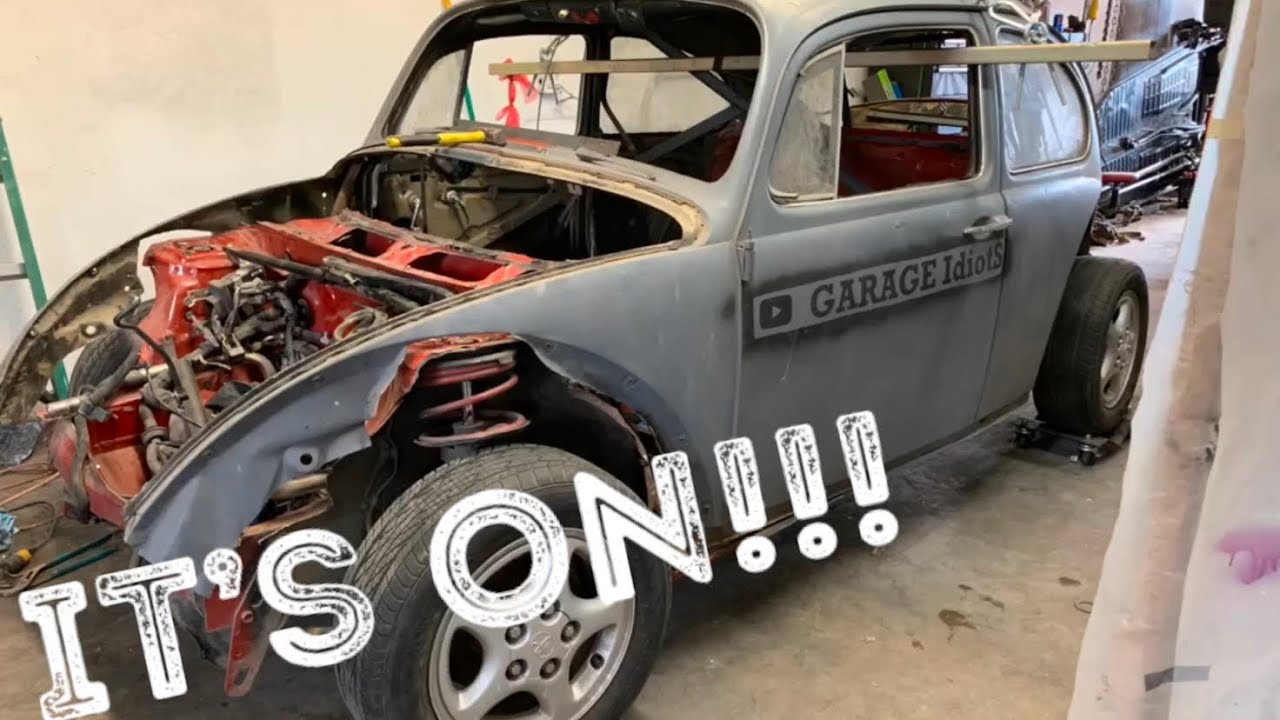 VW Bug FINALLY FITS on the TOYOTA MR2 CHASSIS!!!!