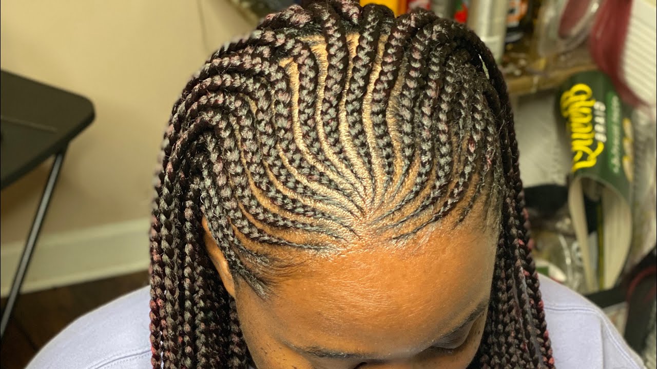 NEAT TRIBAL BRAIDS WITH TRIANGLE PART BOX BRAIDS