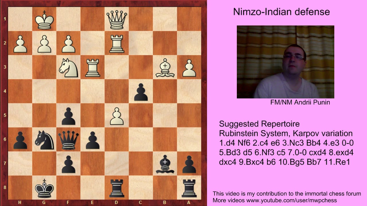 Chess - Nimzo-Indian Defense (for black) - Karpov variation-10.Bg5  Bb7 11.Re1