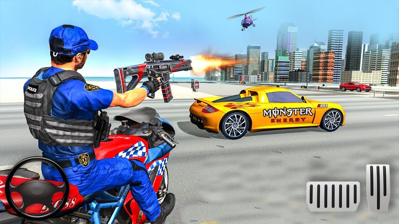 US Police Bike Gangster Chase: Police Bike Games 2021-Gameplay Walkthrough Part 1 (Android, iOS)