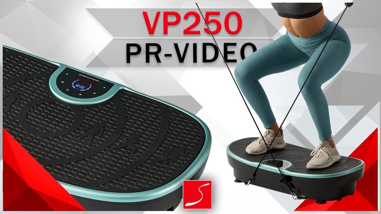 Sportstech Vibrationsplatte VP250 im edlen Curved Slim Design | Fettverbrennung & Muskelaufbau