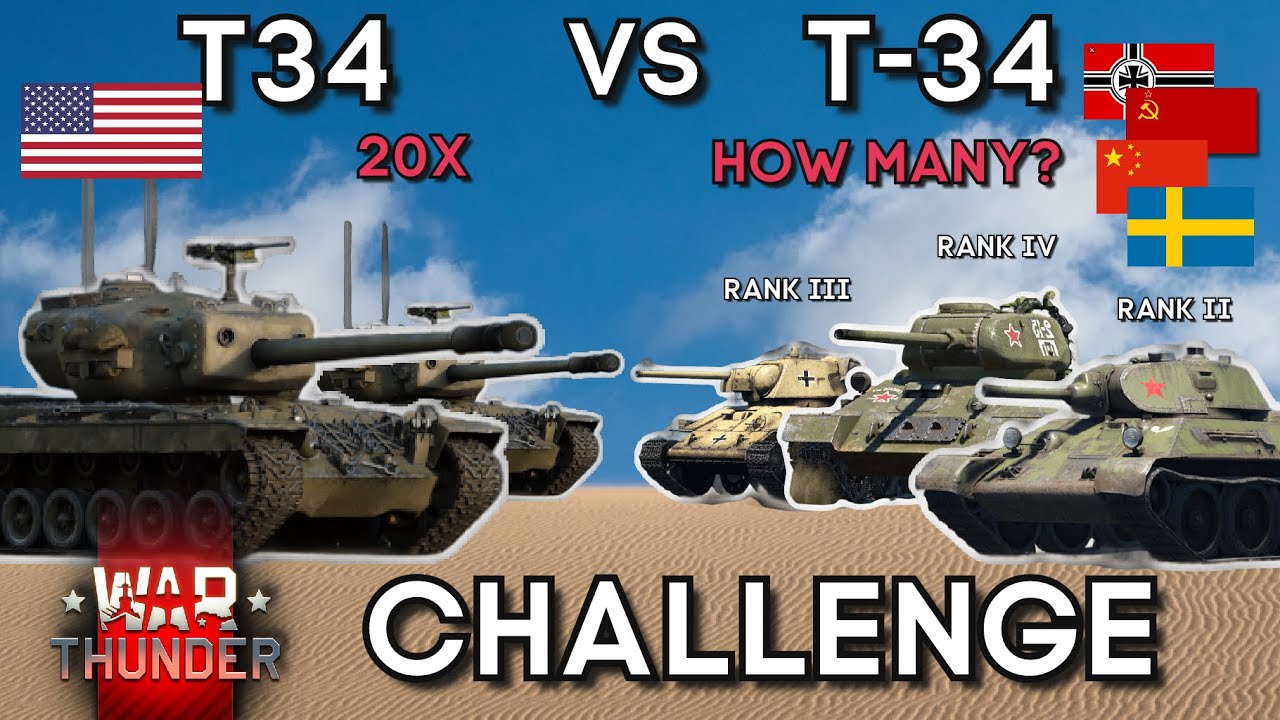 Американские Т-34 против советских Т-34 — сколько нужно для победы? — War Thunder