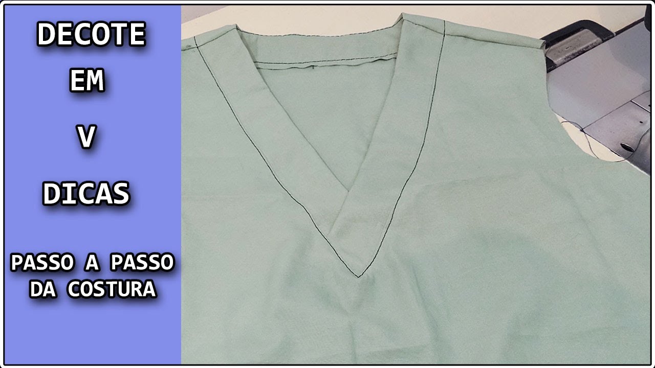 Decote em V  transpassado