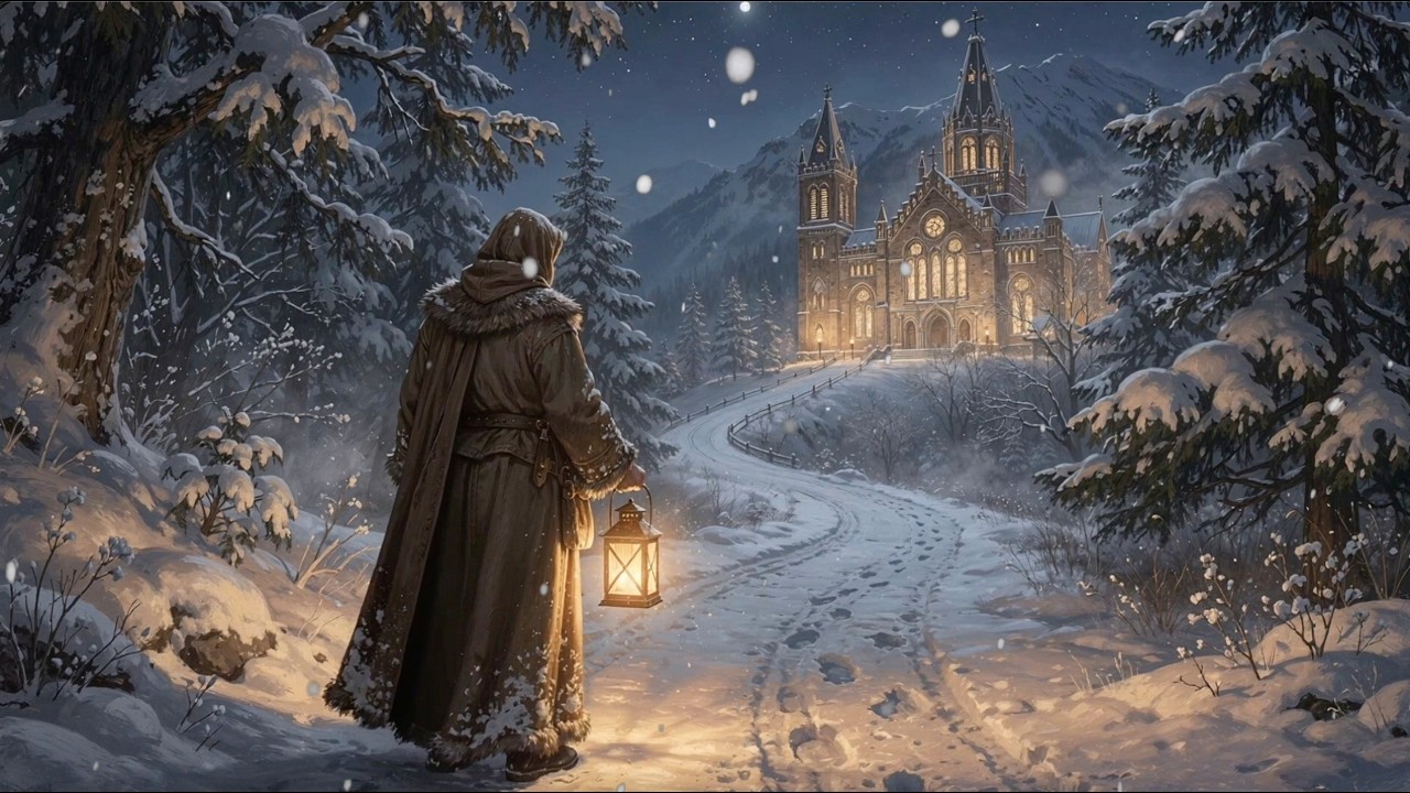 Winter Ambient Music ❄️ Peaceful Snowy Mountain with Lantern | 1 Hour for Study & Sleep