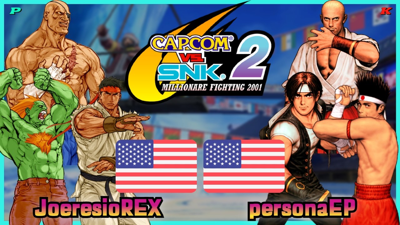 Capcom Vs. SNK 2 || JoeresioREX 🇺🇸 VS 🇺🇸 personaEP || FLYCAST FIGHTCADE 2