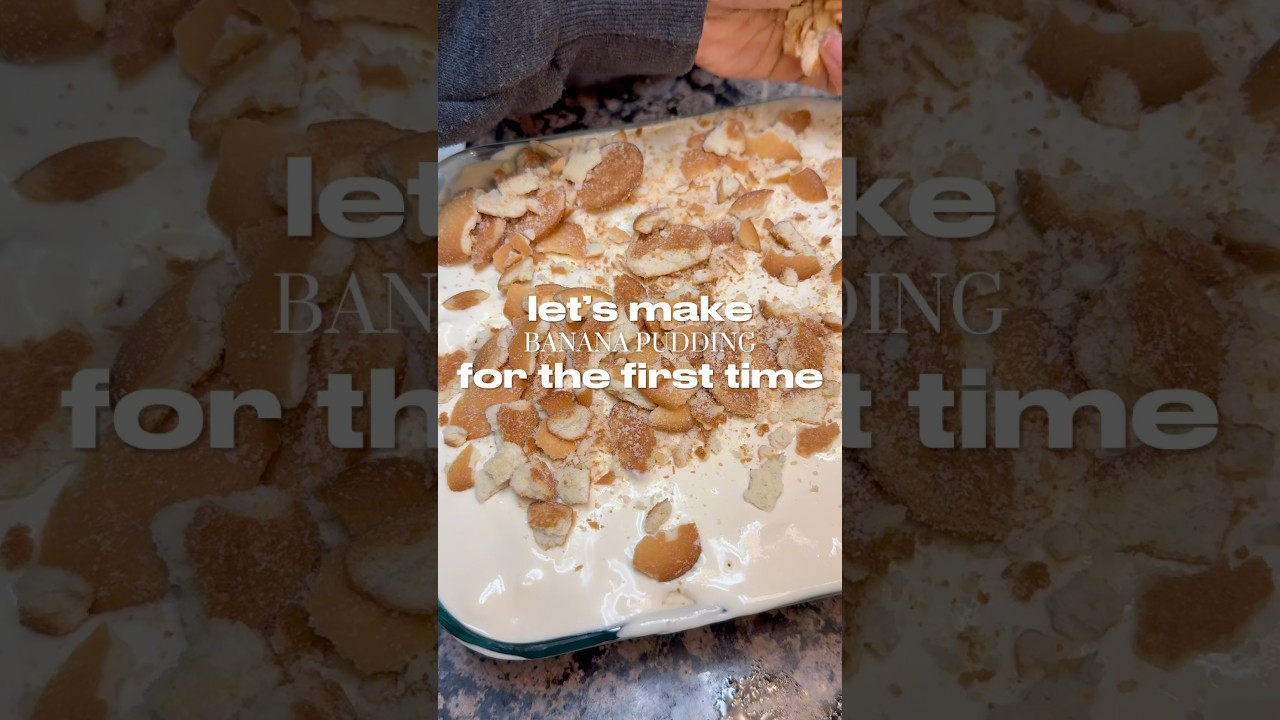 making banana pudding for the first time! #bananapudding #shortsfeed #dessert #fy