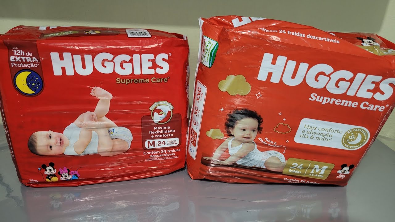 Comparação da fralda Huggies Supreme Care | Tamanho M