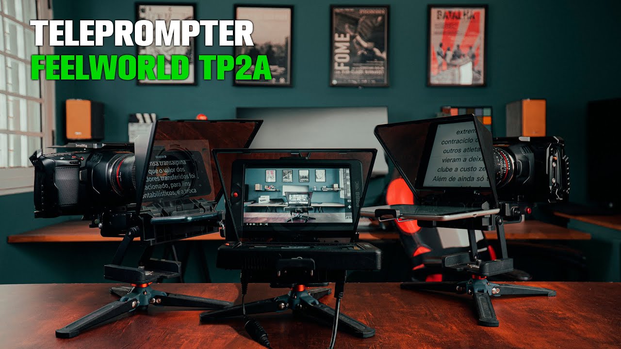 Teleprompter Feelworld TP2A. Melhor preço qualidade para usar com monitor, celular ou tablet