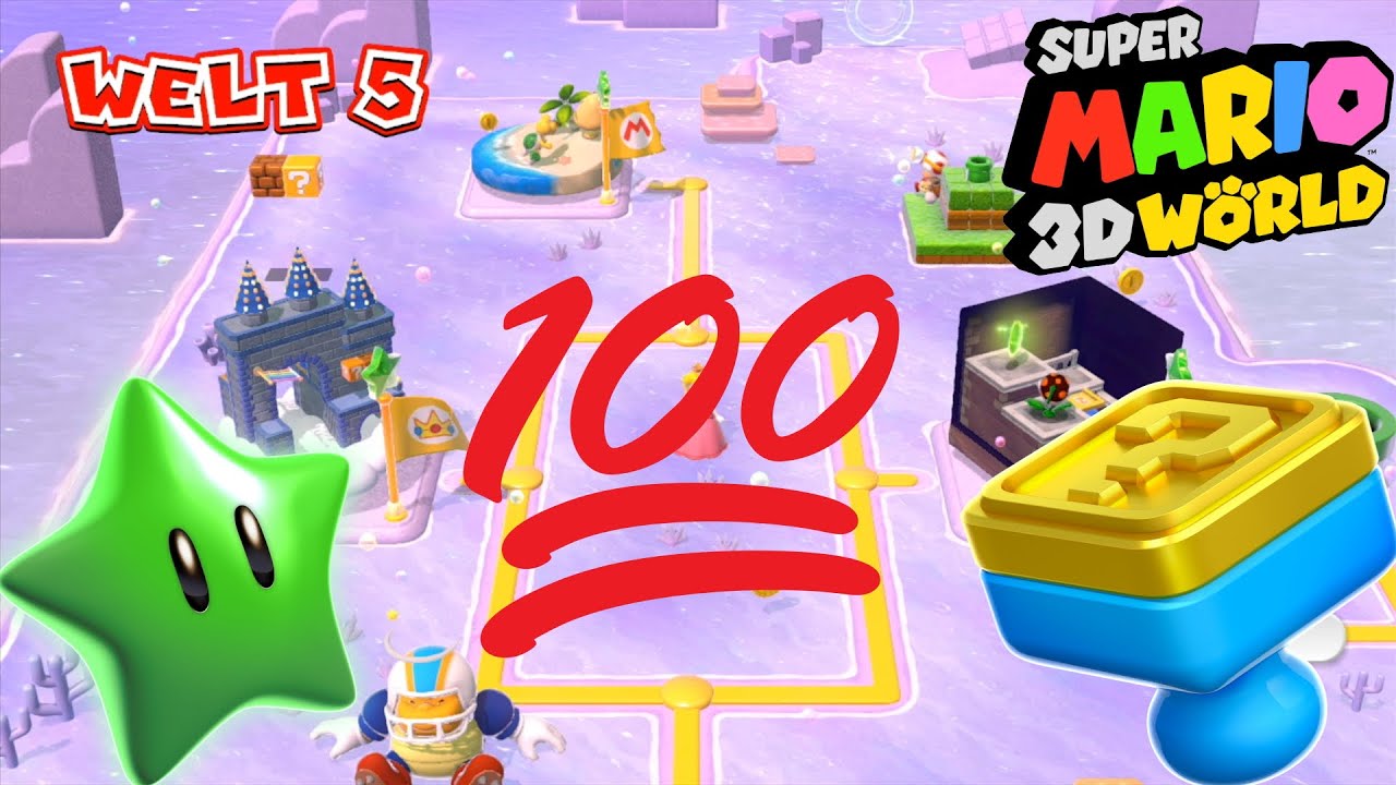 Super Mario 3D World: Welt 5: Wasserwelt 🌴 Alle Sterne und Stempel [Deutsch] [4K] [Guide]
