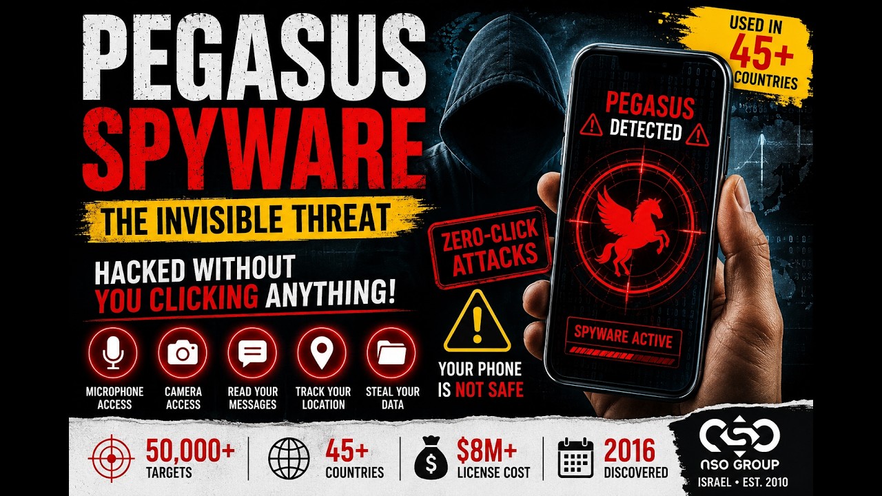 🚨 Pegasus Spyware Explained | The Invisible Phone Hacker @RoomaEducation  #viral #education