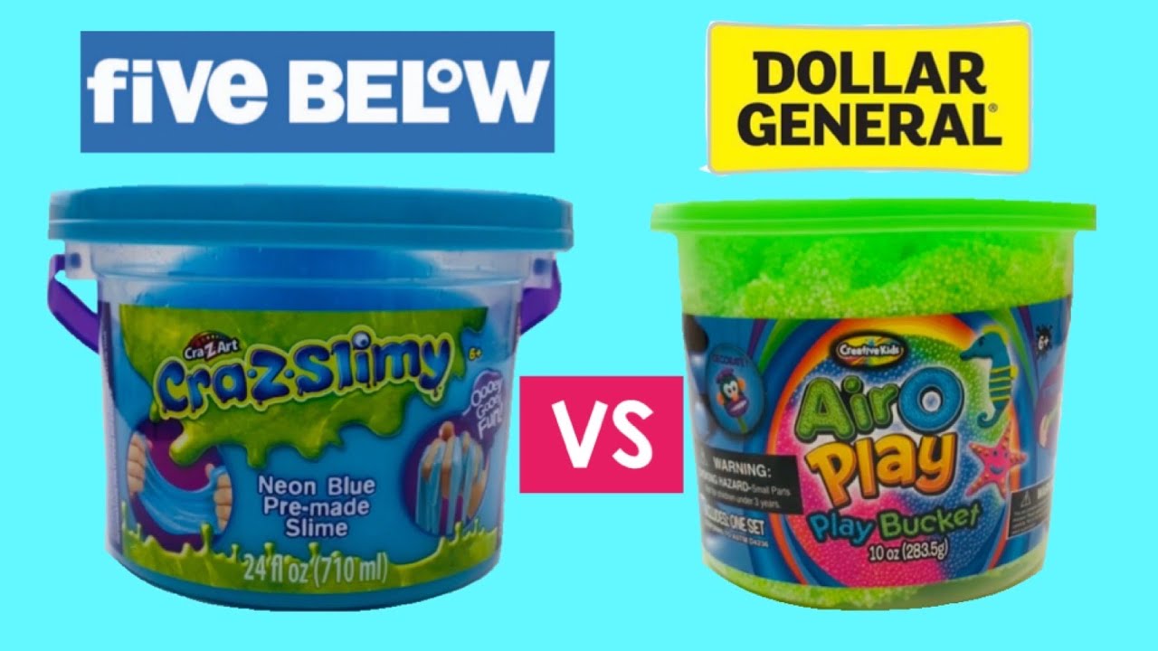 Five Below VS Dollar General Slime REVIEW!!