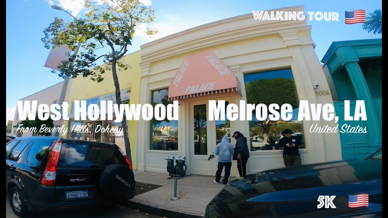 Melrose Ave / West Hollywood - From Beverly Hills, Doheny 🇺🇸 Walking Tour