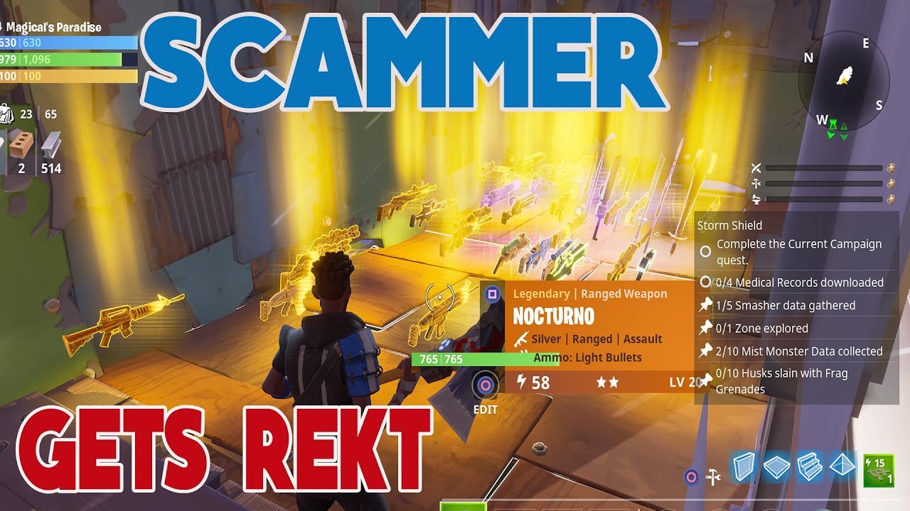 Scammer Gets Rekt Scammer gets Scammed in Fortnite Save the World PVE