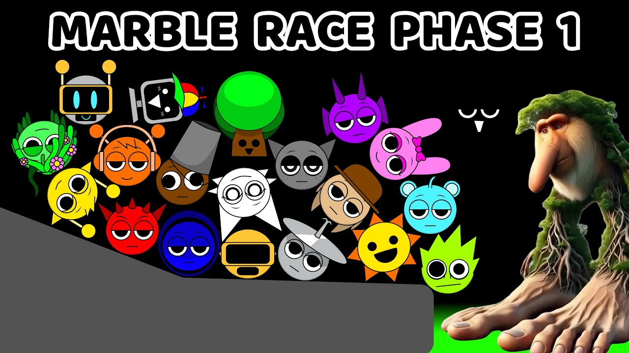 Incredibox Sprunki Marble Race In Algodoo — Who Will Win? Phase 1