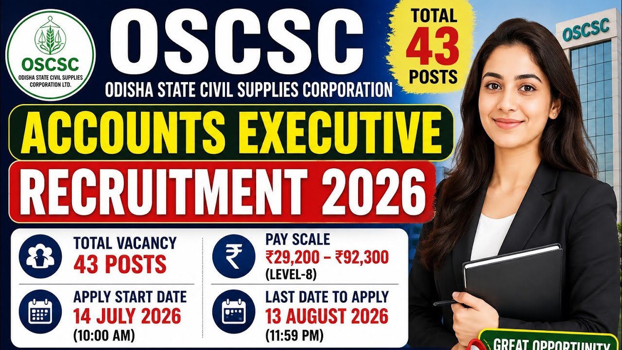 OSCSC Accounts Executive Recruitment 2026 | Eligibility & Selection Process (Odisha Govt Jobs)