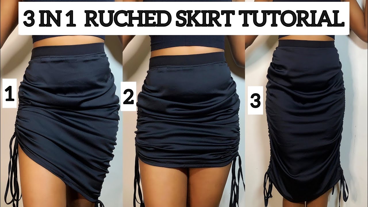 3 in 1 Ruched Skirt Cutting and Sewing Tutorial | viral Video