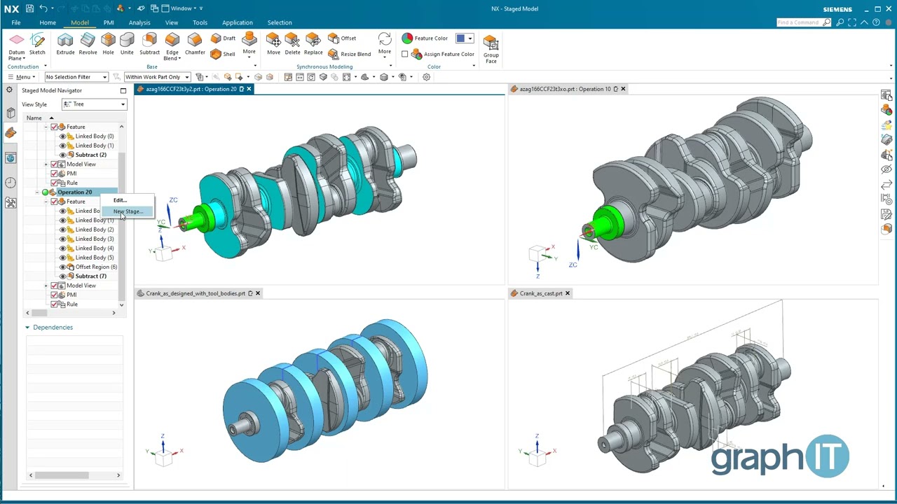 NX Stage model bottom-up
