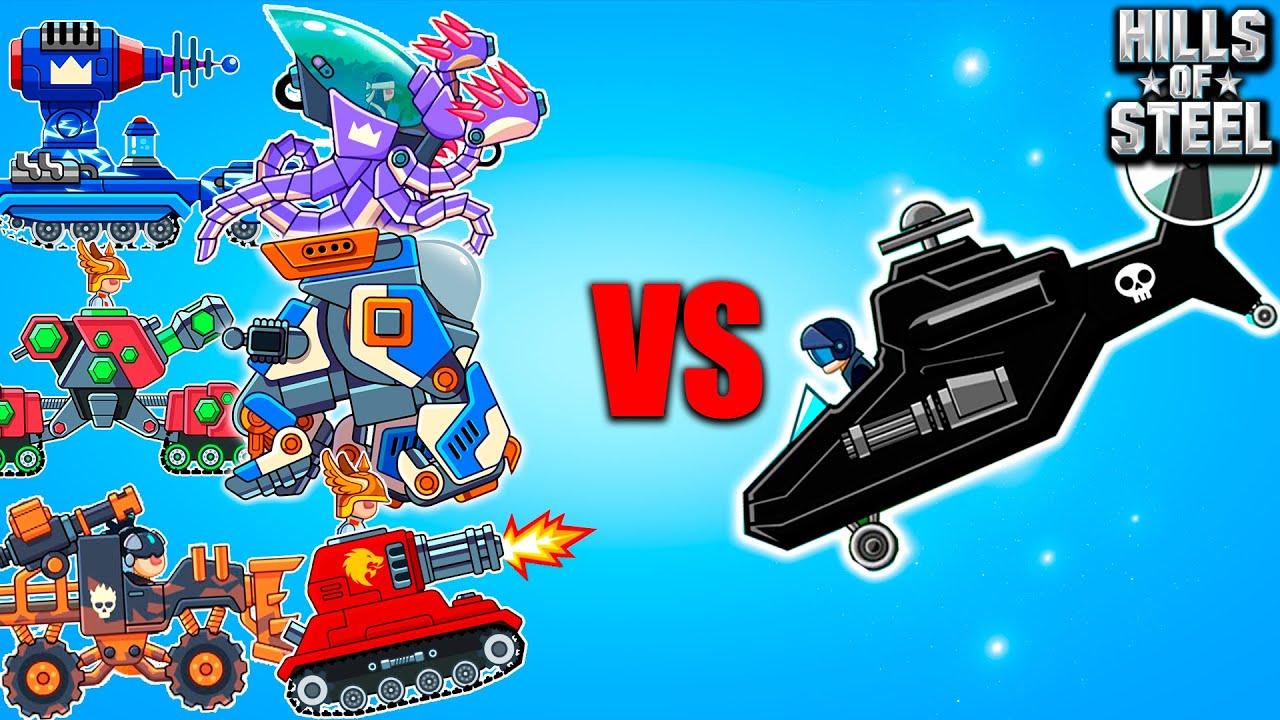 BOSS HELLACOPTER VS ALL 17 TANKS in Hills of Steel - Walkthrout Game Android Gameplay