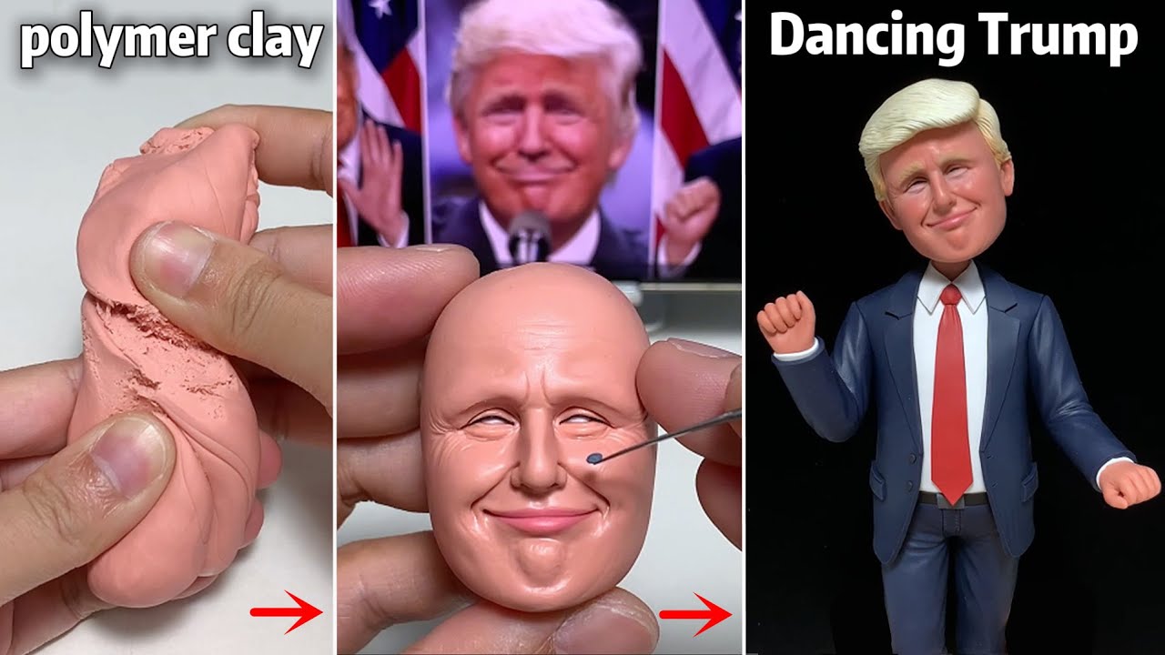Dancing Trump Bobblehead | Funny Polymer Clay Sculpture