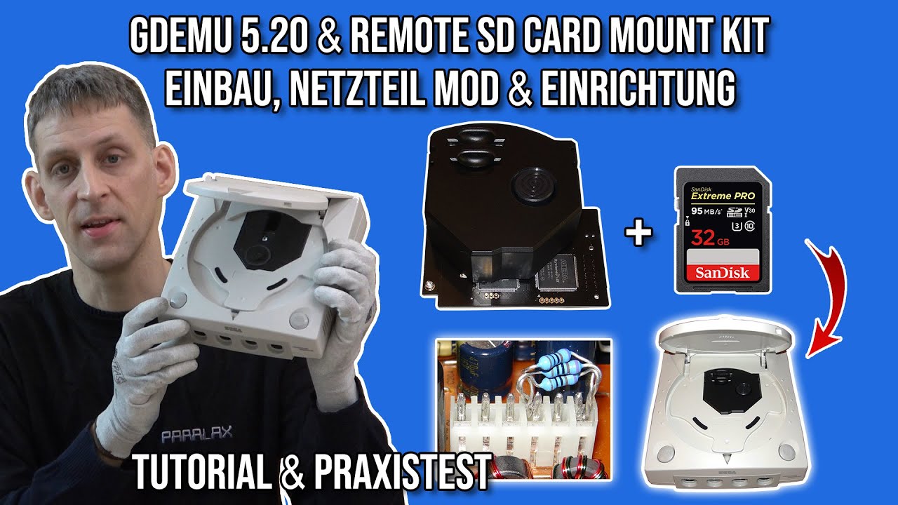 Dreamcast GDEmu 5.20 & SD Card Mount: Einbau, Netzteil Mod, Installation & Einrichtung - Tutorial 🪛