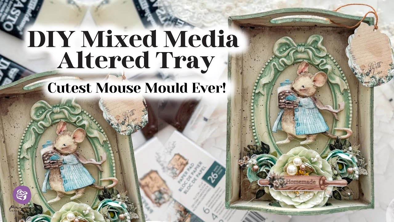 Cutest Mouse Mould EVER | DIY Mixed Media Altered Tray for Stunning Home Decor | primamarketinginc |