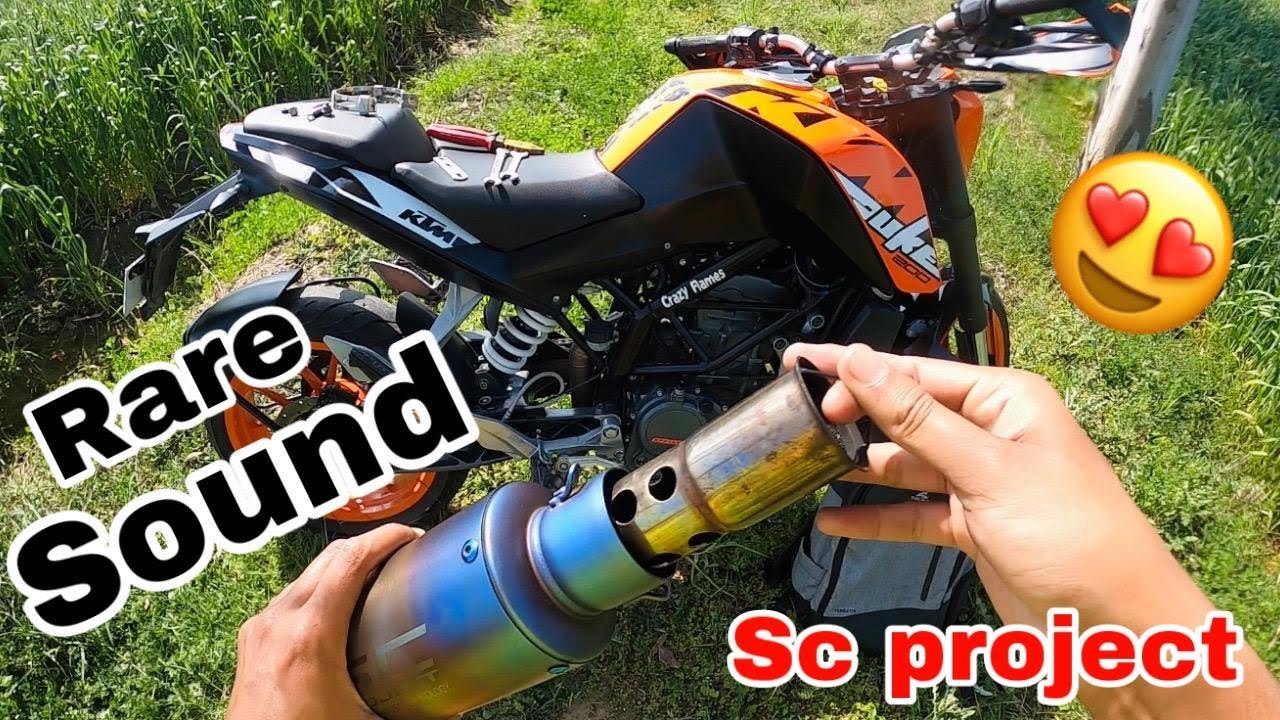 KTM Duke 200 sc project free flow exaust installation,low pitch high base sound(crazyflames)