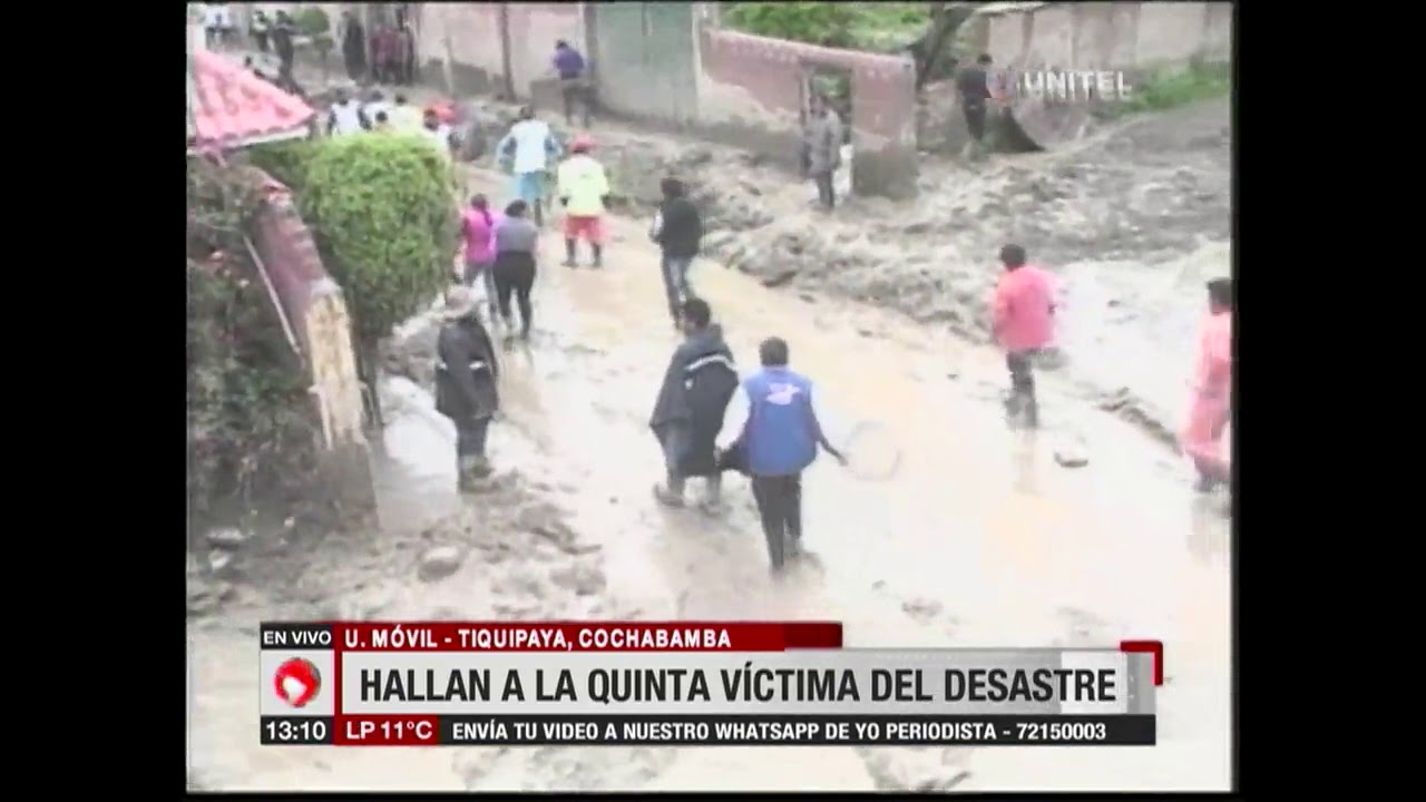 Hallan el cuerpo de la quinta víctima del desborde de mazamorra en Tiquipaya