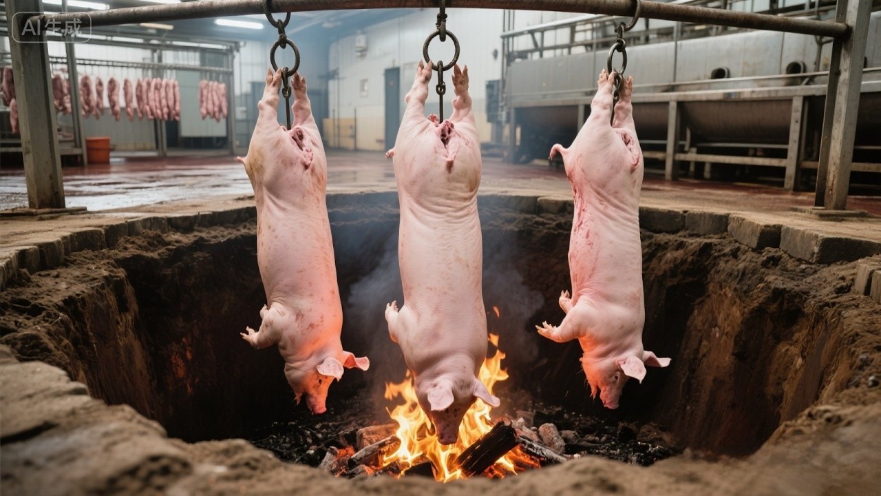 Ancient Chinese Pit-Roasted Pigs – Rare Heritage Feast | ASMR | No Talking | 中国传统美食 | 烤猪肉 | 非遗