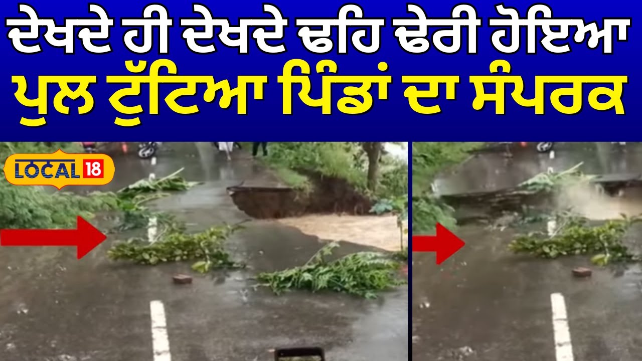 Gurdaspur Heavy Rain| ਦੇਖਦੇ ਹੀ ਦੇਖਦੇ ਢਹਿ ਢੇਰੀ ਹੋਇਆ ਪੁਲ, ਟੁੱਟਿਆ ਕਈ ਪਿੰਡਾਂ ਦਾ ਸੰਪਰਕ | #local18