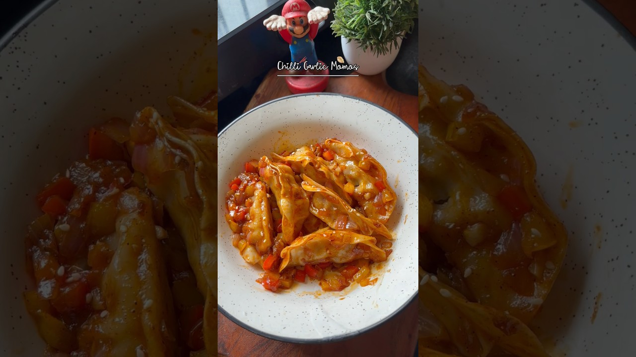 Day 31🍴Instant Food Recipes😍 Chilli Garlic Momos🥟🌶️ Easy & yummy #momos #quickrecipe #foodrecipe