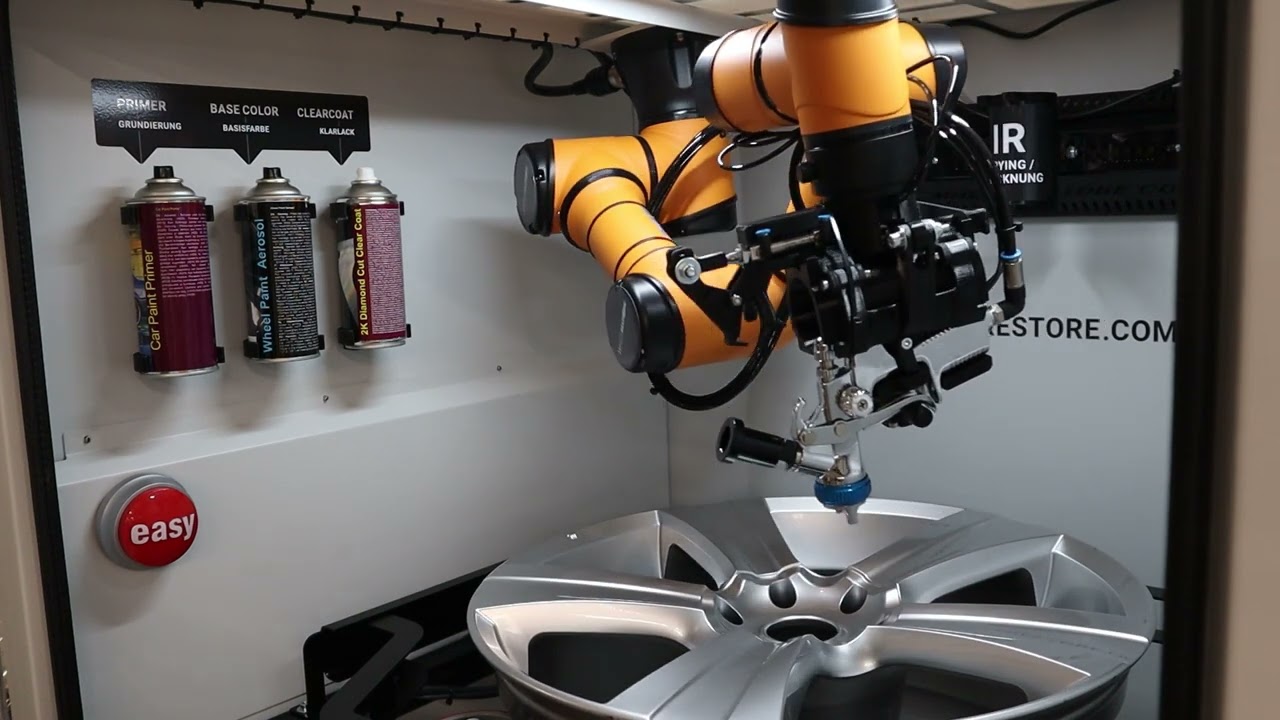 Automatic Wheel Painting Robot with Spraygun