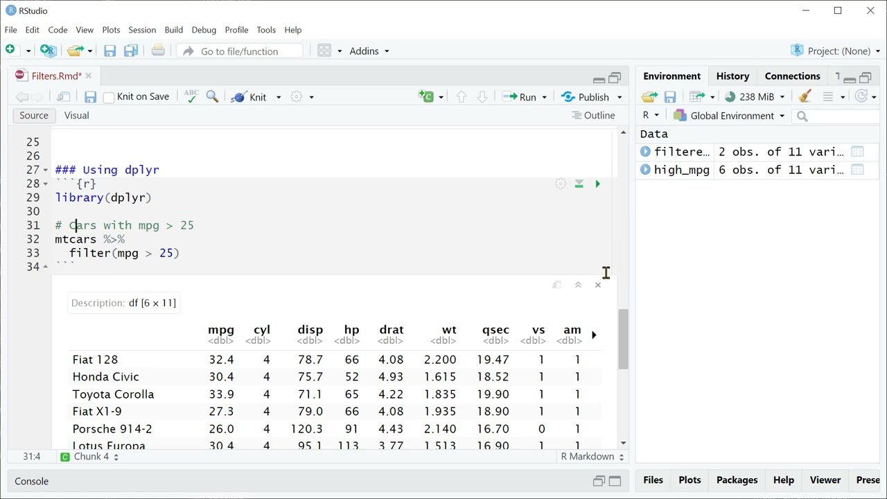 Filters in R