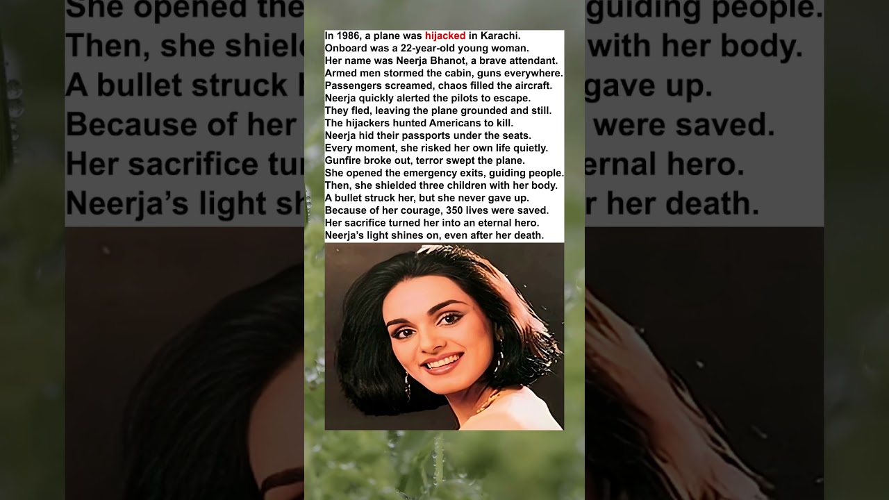 ✈️ Neerja Bhanot: The Flight Attendant Who Saved 350 Lives #NeerjaBhanot #Inspiration #TrueStory