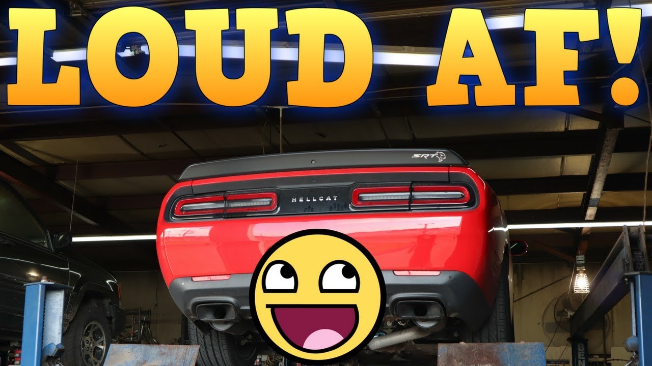 Hellcat Challenger Muffler Delete with DynoMax 24250 Race Bullets