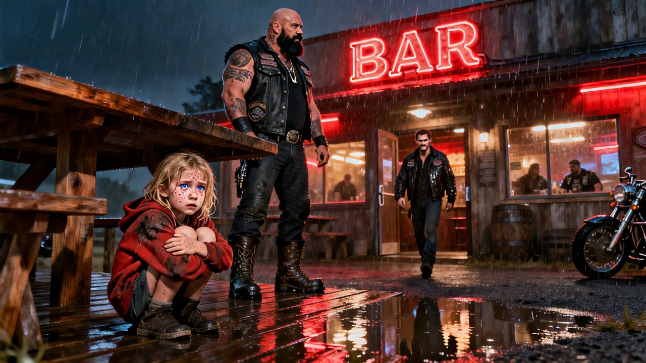 Biker Shocked: Little Girl Hides Under a Table — Then Her Stepfather Walks In