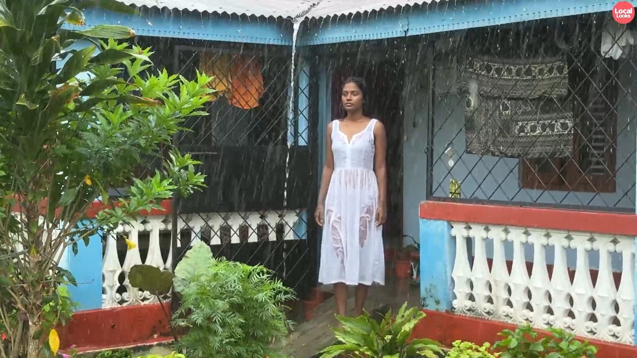 Peaceful Remote Village-Heavy Rain-Rainy Village Walk