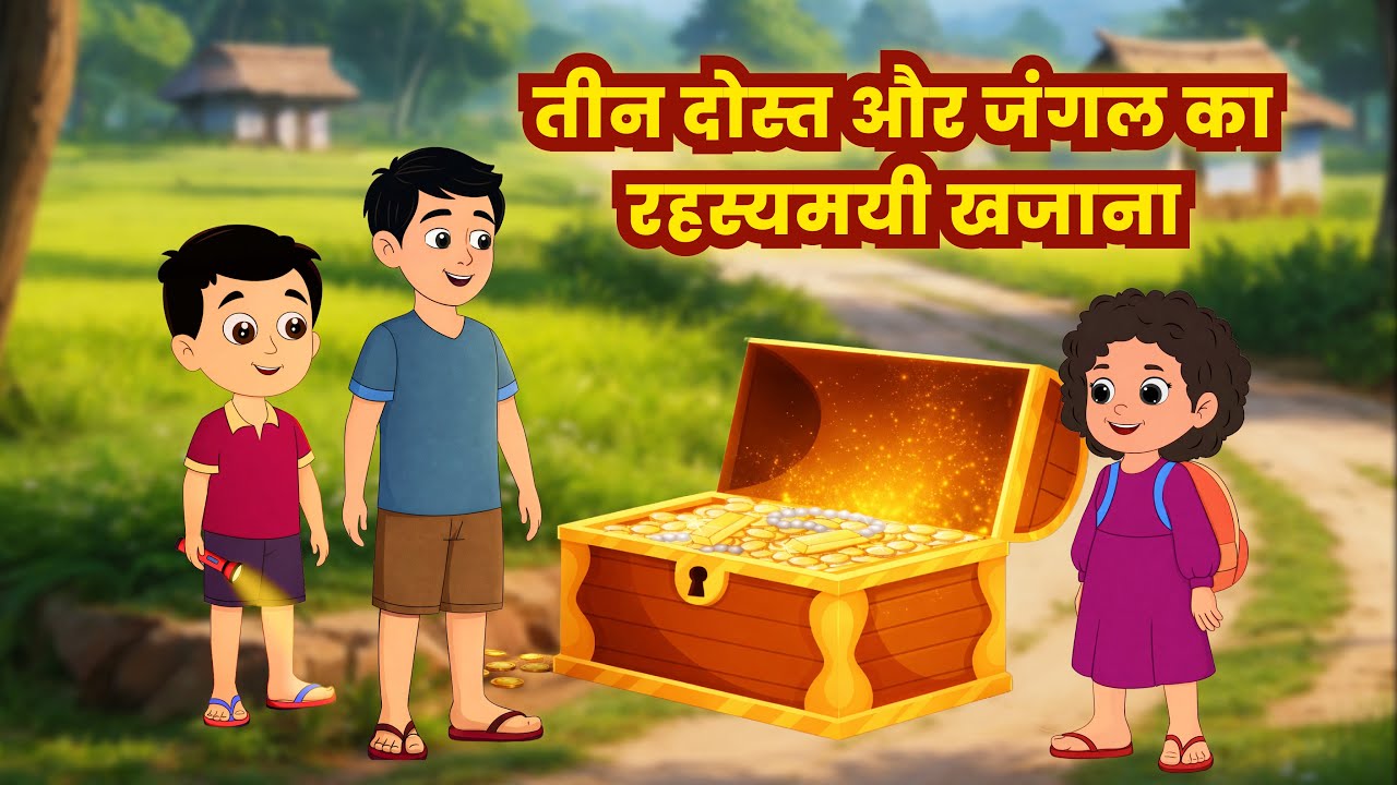 तीन दोस्त और जंगल का रहस्यमयी खजाना | Hindi Moral Stories | Jungle Adventure Story | Hindi Kahani 