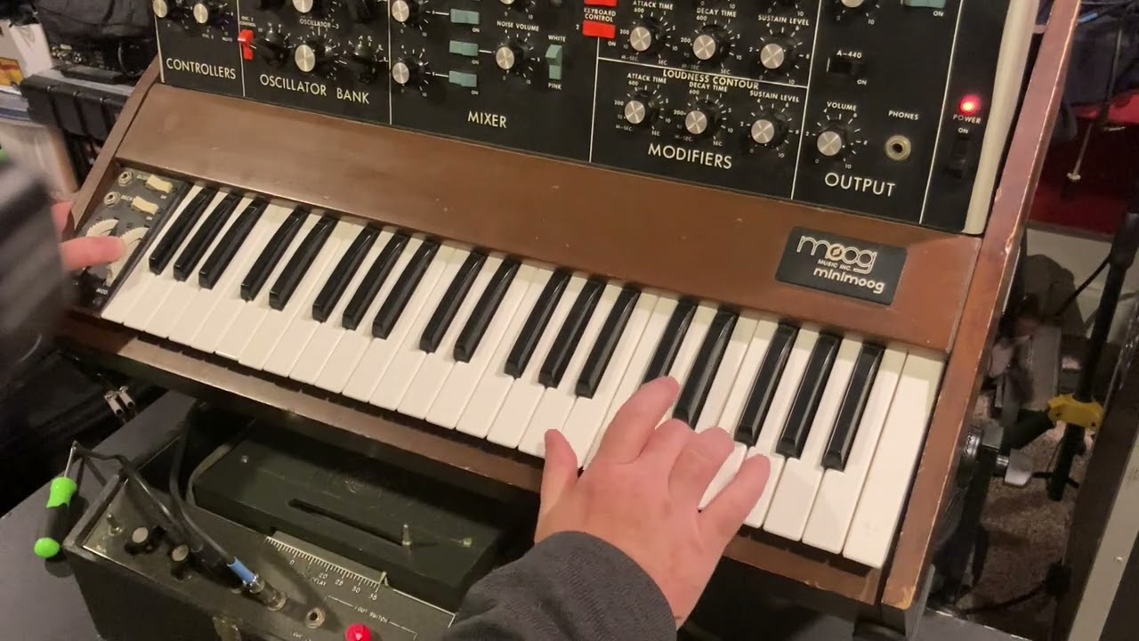 Moog Minimoog Model D with Maestro Echoplex EP-3 tape delay