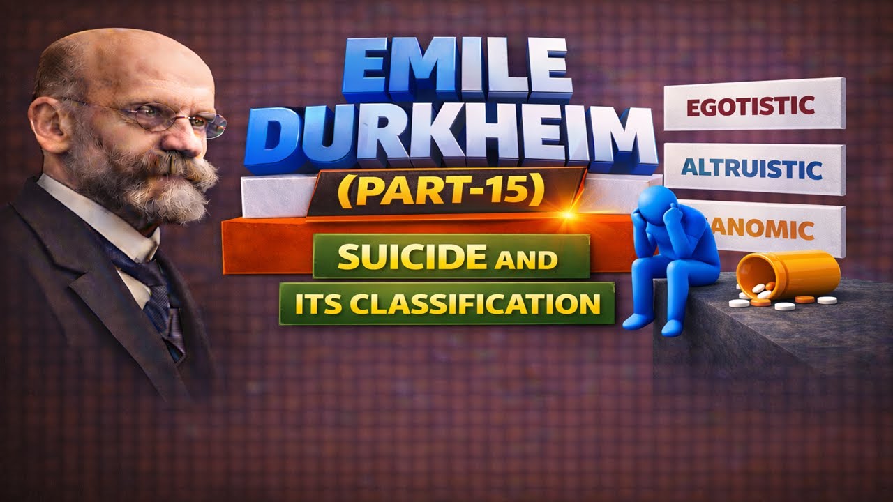 40-Emile Durkheim(Part-15)Suicide and its Classification, Criticism of Durkheim's theory of Suicide
