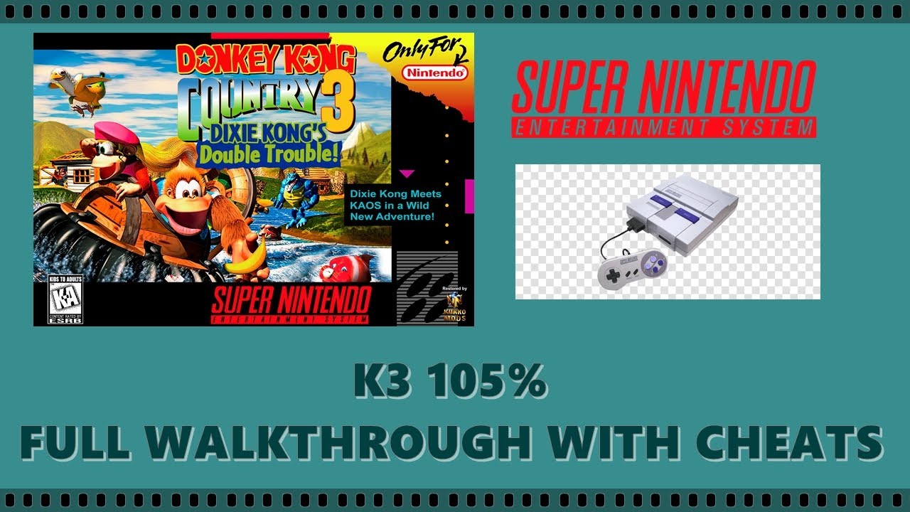 DKC3 (SNES) K3 [105% Perfect Playthrough with cheats] #gamingchannel