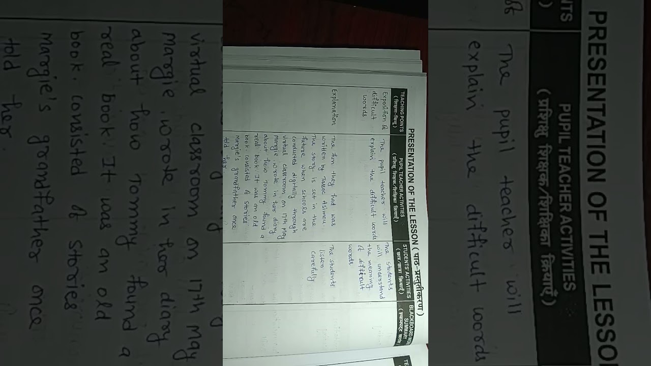 # b.ed # English lesson plan " the fun they had" class 9