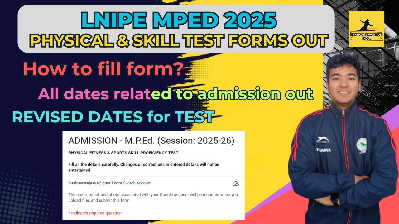 LNIPE MPEd 2025 Physical and Skill Test form out | How to fill form