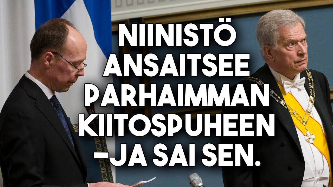 Halla-ahon kiitospuhe presidentti Sauli Niinistölle sai miehen herkistymään