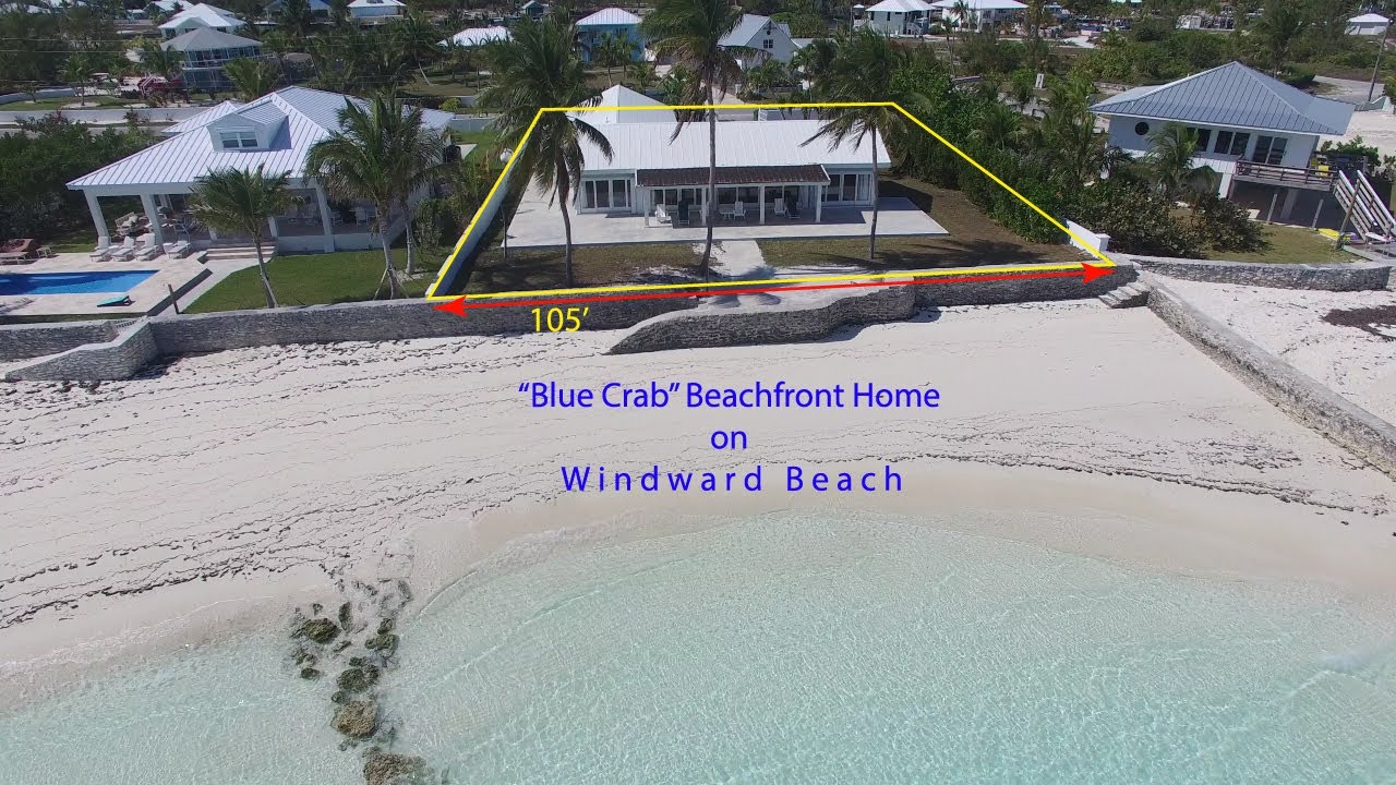Blue Crab - Beachfront Home, Windward Beach, Treasure Cay, Abaco, Bahamas.