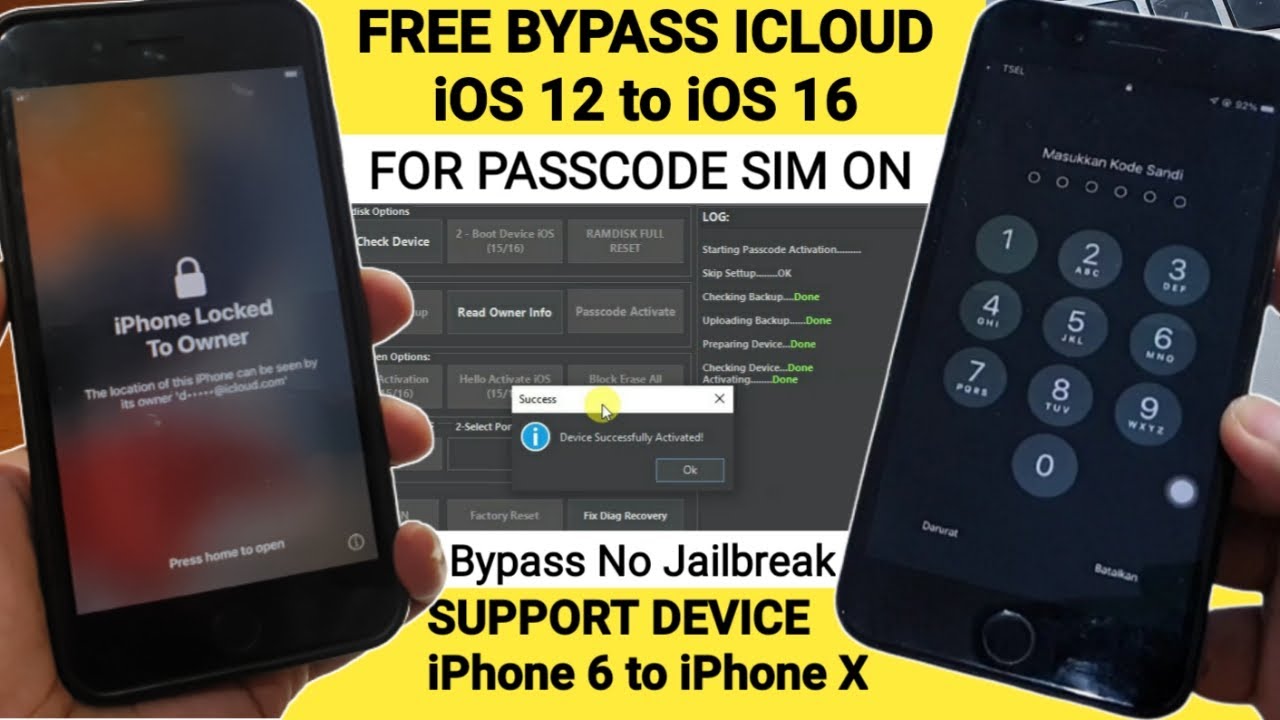 Cara Bypass iCloud iPhone (iPhone 6-iPhone X) Support (iOS 12 - iOS 16) Tool Gratis Full (Passcode)
