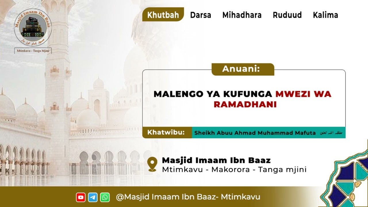 Malengo ya kufunga mwezi wa Ramadhani | Sheikh Abuu Ahmad Muhammad Mafuta