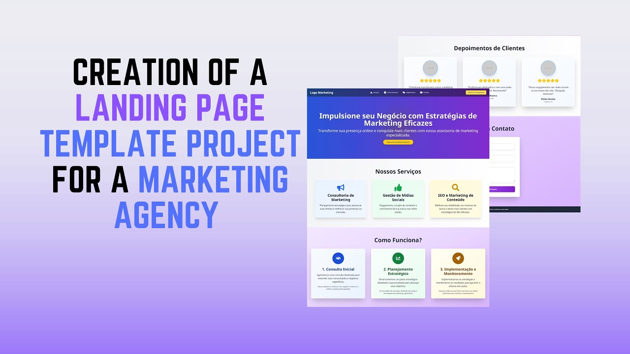 Landing page template project for a marketing agency in React, Vite, Typescript and Tailwind CSS