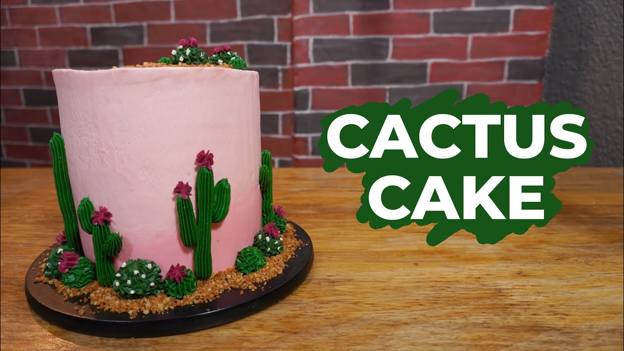 🔥 Decoración pastel de cactus con buttercream - cactus cake | FonQui